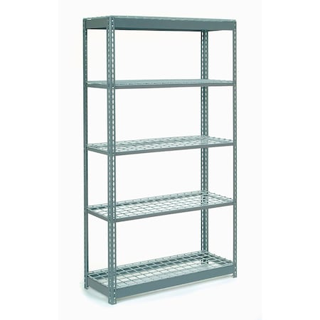 Global Industrial 5 Shelf, Boltless Shelving, Starter, 48inW x 18inD x 96inH, Wire Deck 601930H